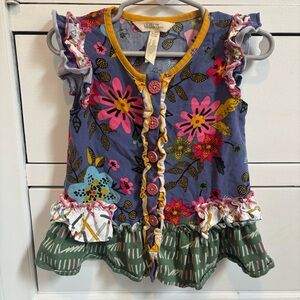 Matilda Jane tunic top 18-24 mo floral pencils